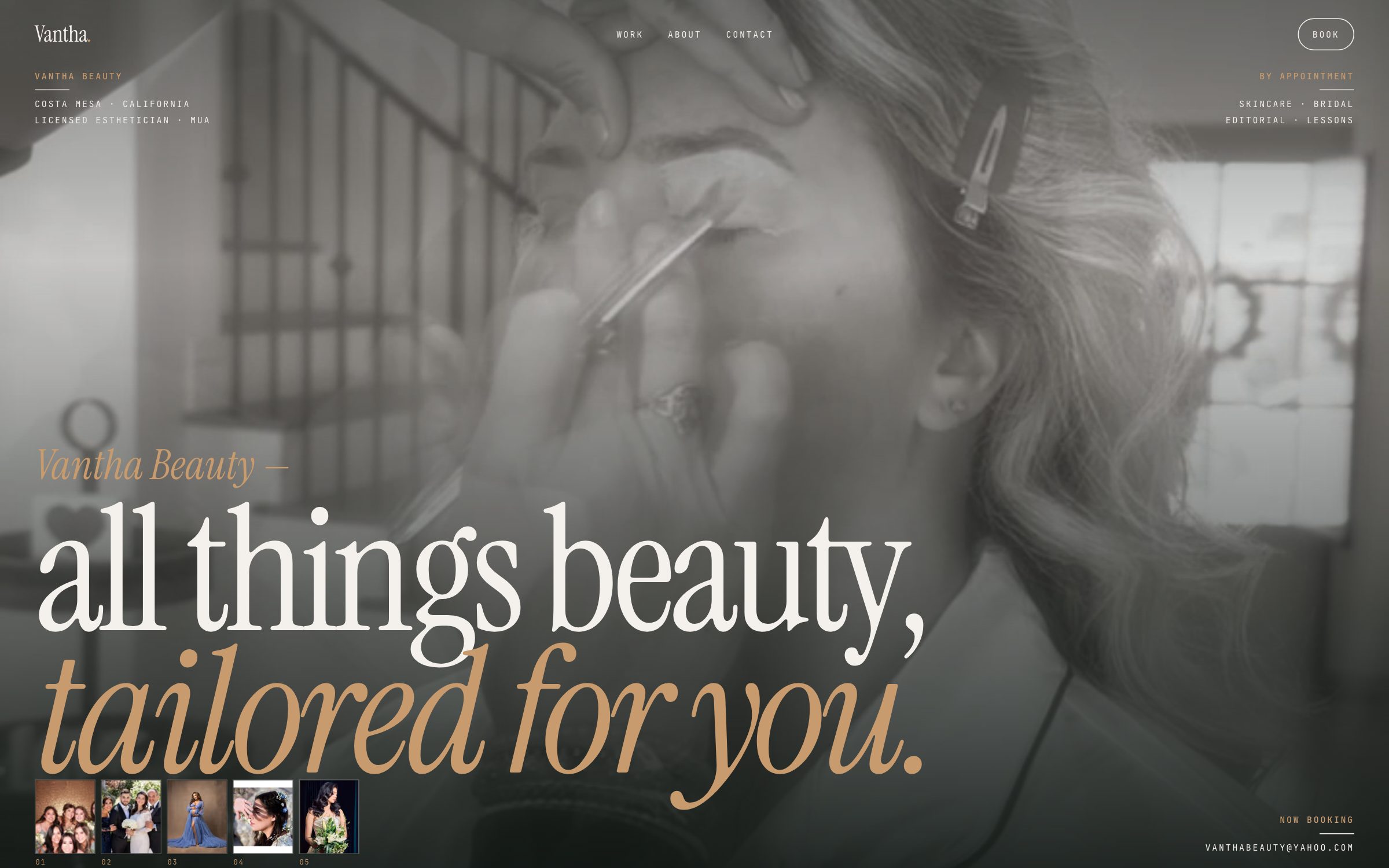 Vantha Beauty site hero: all things beauty, tailored for you